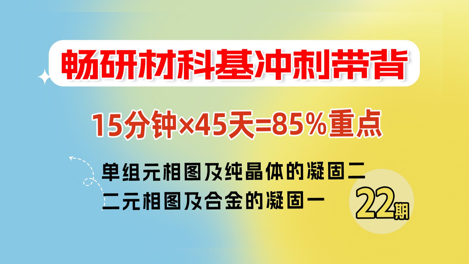 【2024畅研材科基带背】第22期 单组元相图及纯晶体的凝固二&二元相图及合金的凝固一 材料科学基础 冲刺知识点带背 畅研考研哔哩哔哩bilibili