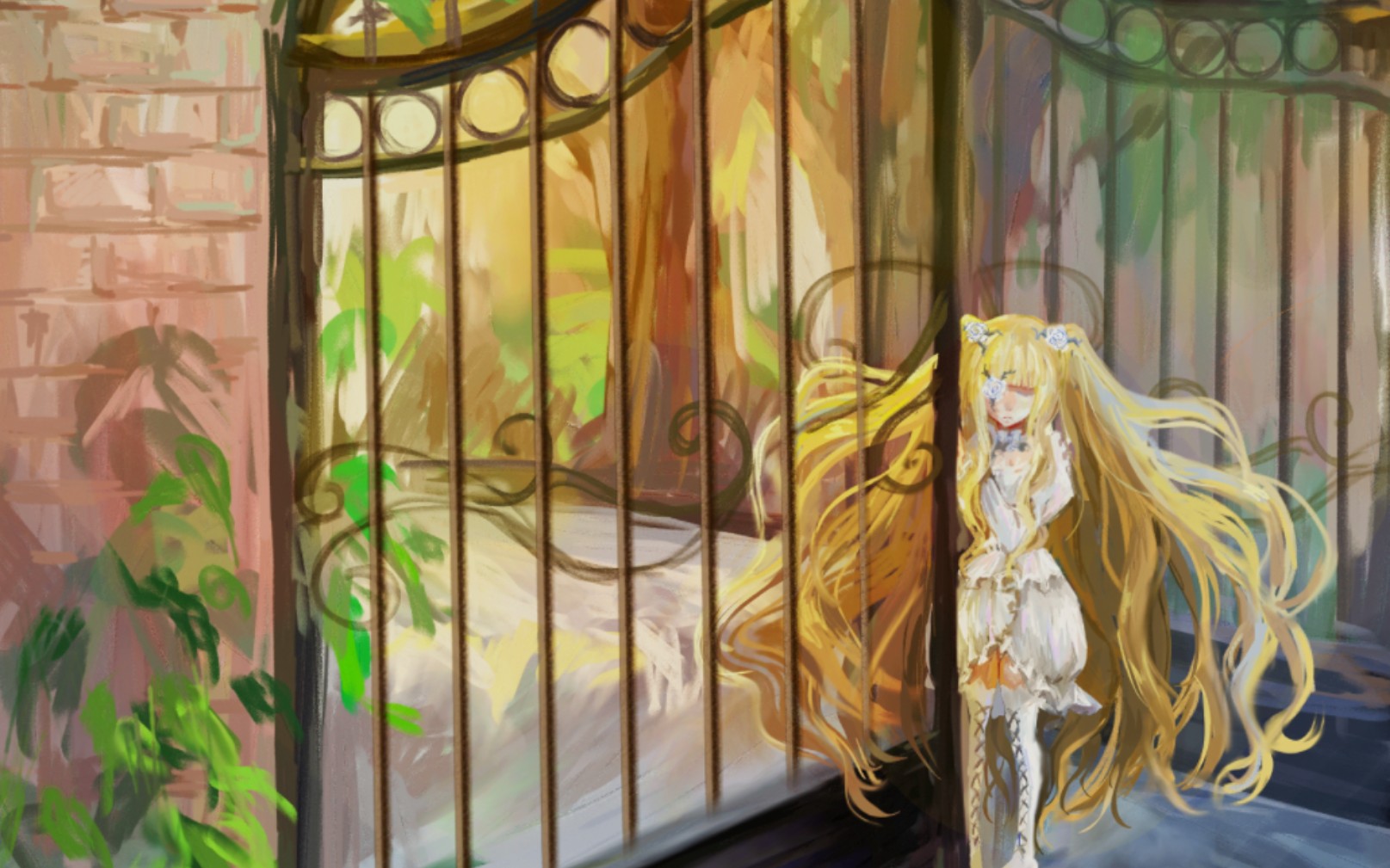 [雪华绮晶 蔷薇少女]【绘画过程】