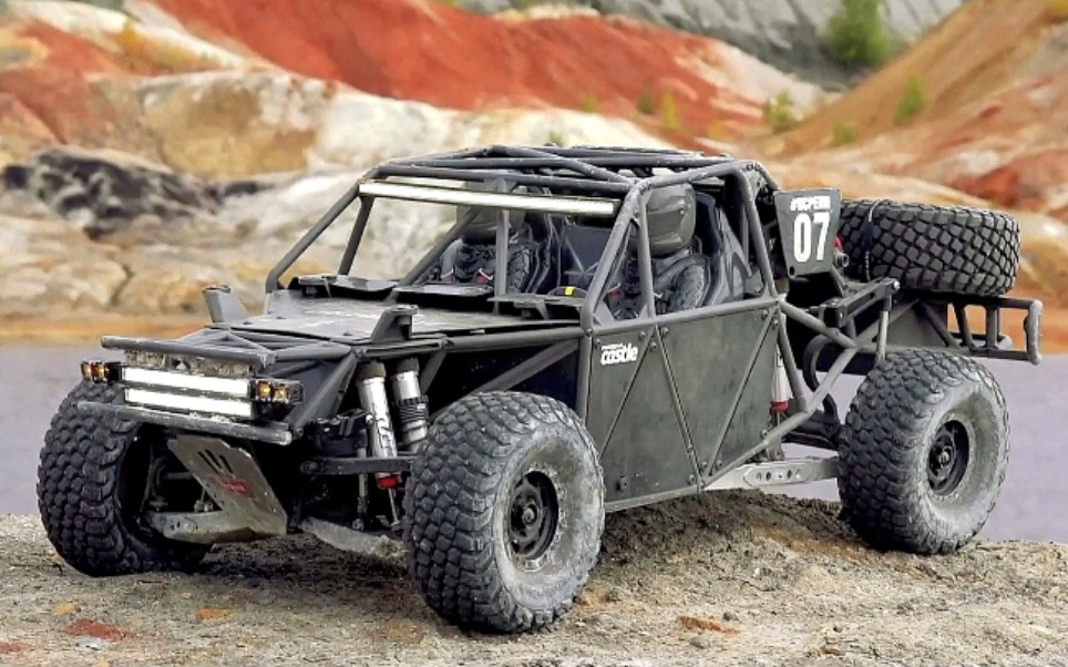 越野大片!traxxas遥控直桥短卡 1/7 udr 单防滚架越野 遥控车