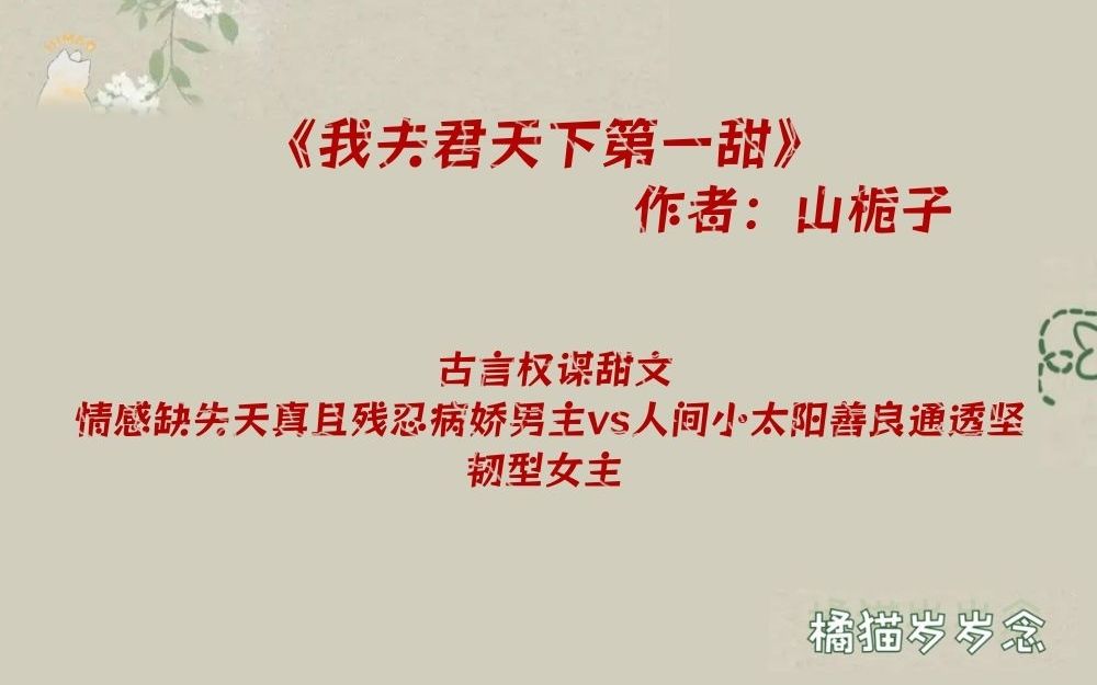 《我夫君天下第一甜》:一本被名字耽误的好看的古言权谋甜文哔哩哔哩bilibili