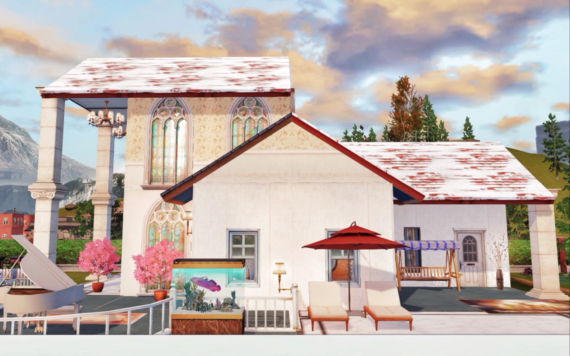 明日之后零氪跟微氪6庄两款小房子星河小巧精致