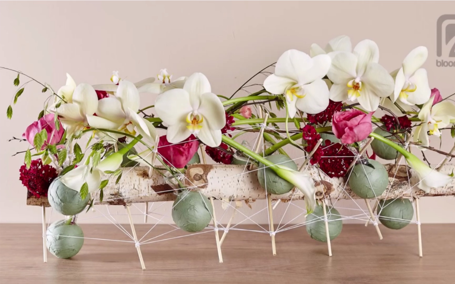 营养管木头架构创意组合桌花制作!太有创意了!