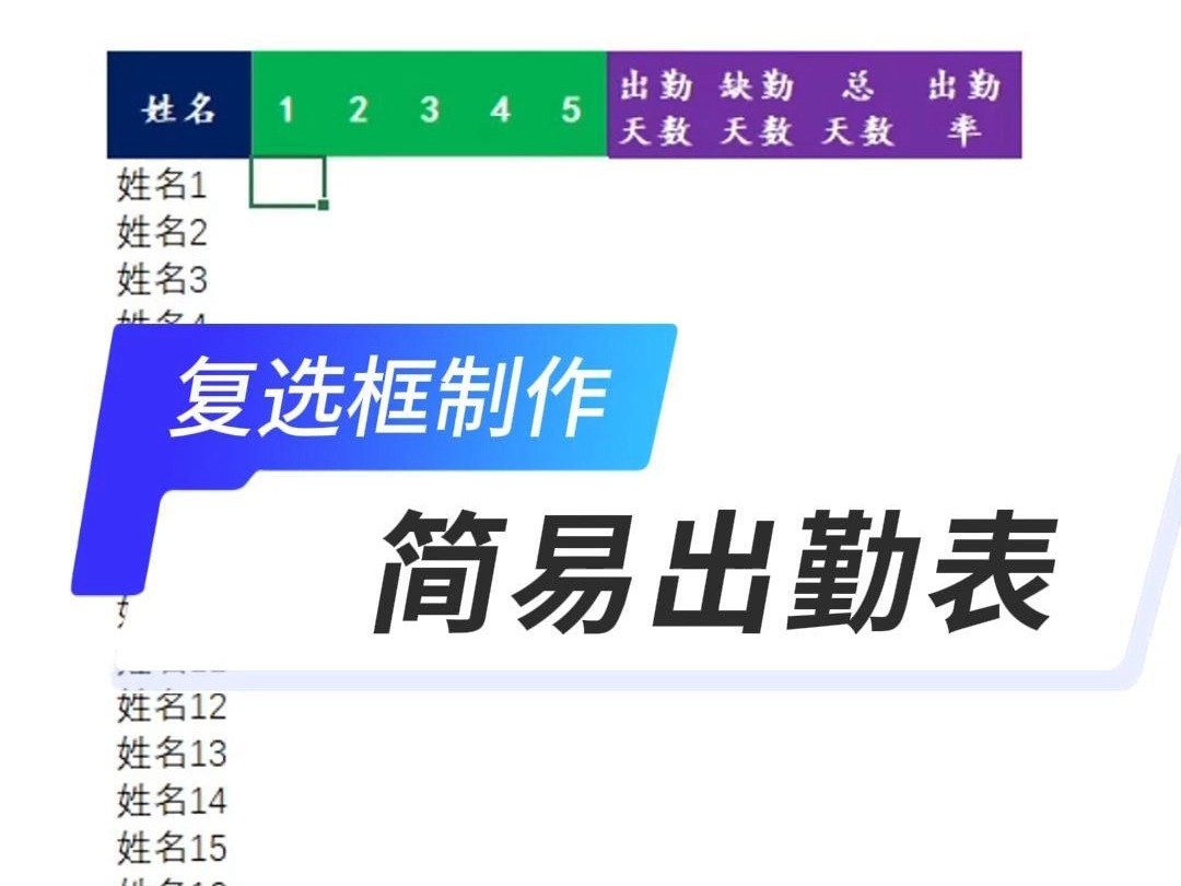 复选框制作简易出勤表哔哩哔哩bilibili