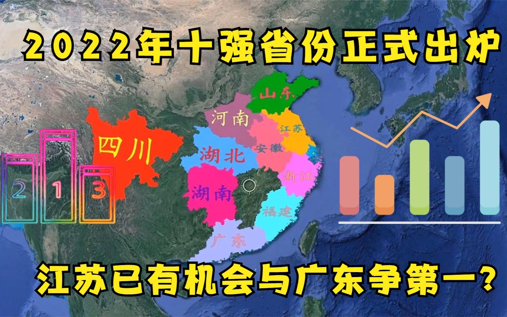 [图]2022十强省份大洗牌，湖北增速第一险胜福建，安徽正式坐稳前十？