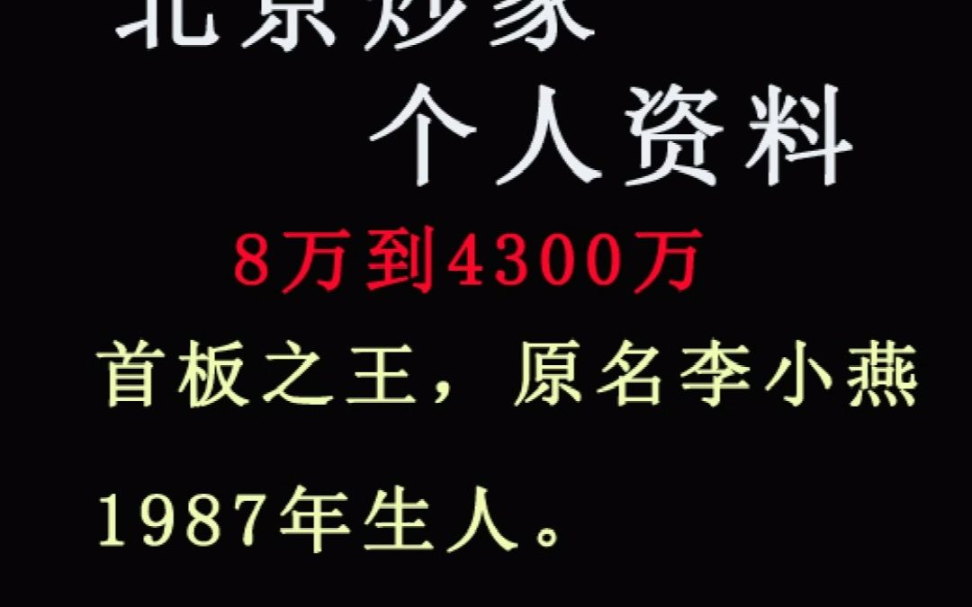 北京炒家个人资料(完整版)哔哩哔哩bilibili