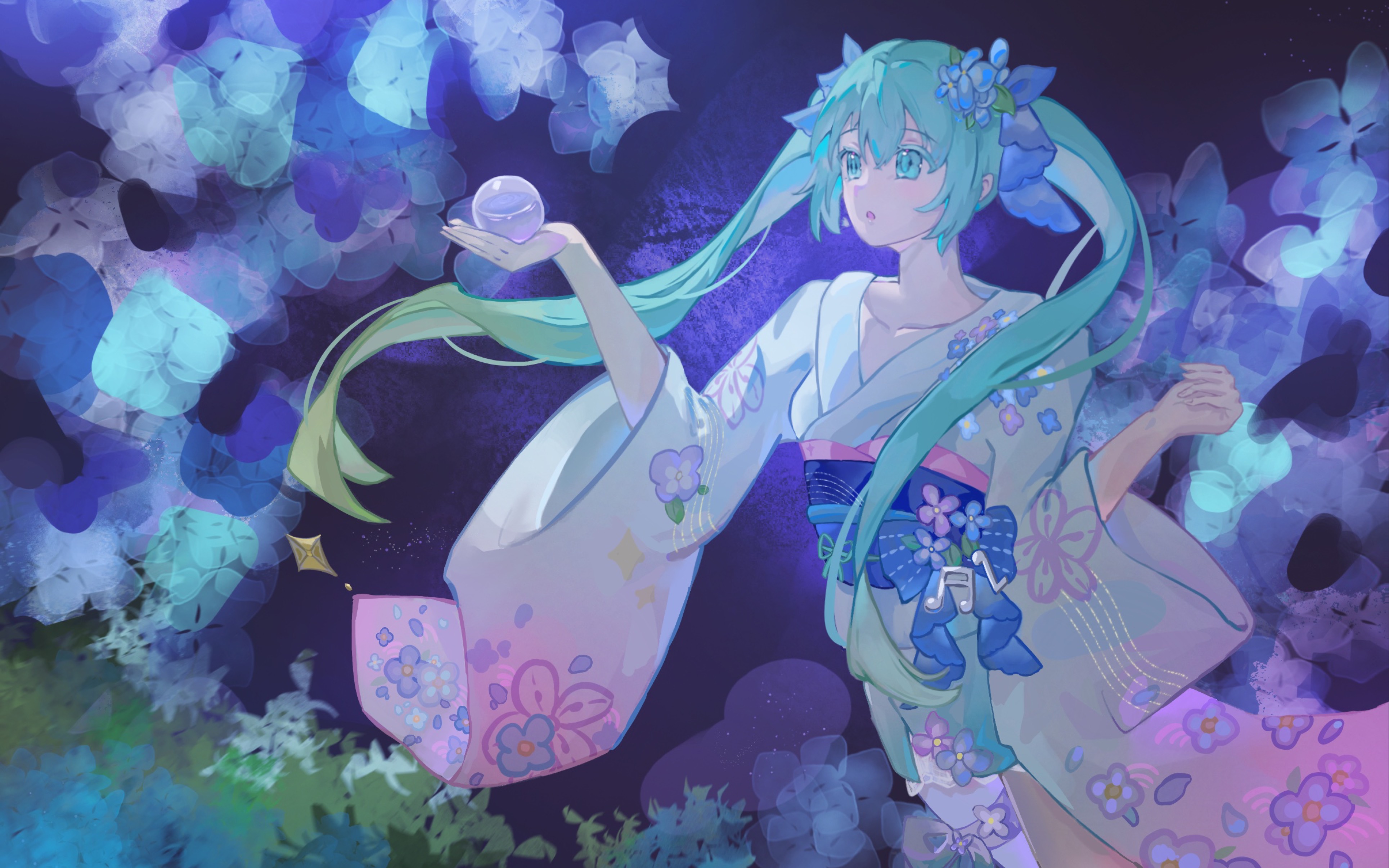 和服miku 绘画过程