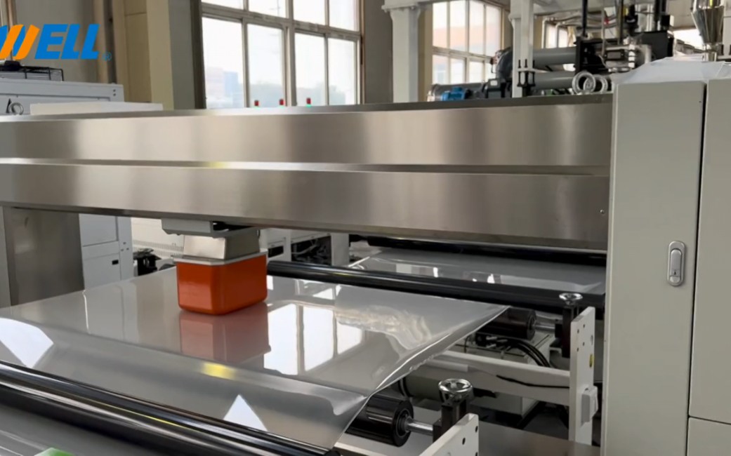 金纬机械 95平双挤出机pet/pp片材成功验收,pet产量1吨每小时#金纬