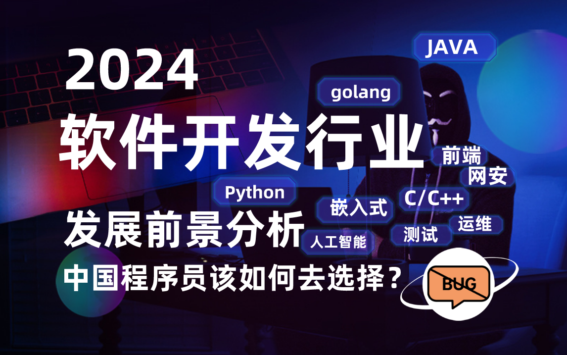 2024年计算机软件开发行业发展前景分析,中国程序员编程语言Java/C/C++/C#/Python/golang/JS/IT职业方向该如何选择?哔哩哔哩bilibili