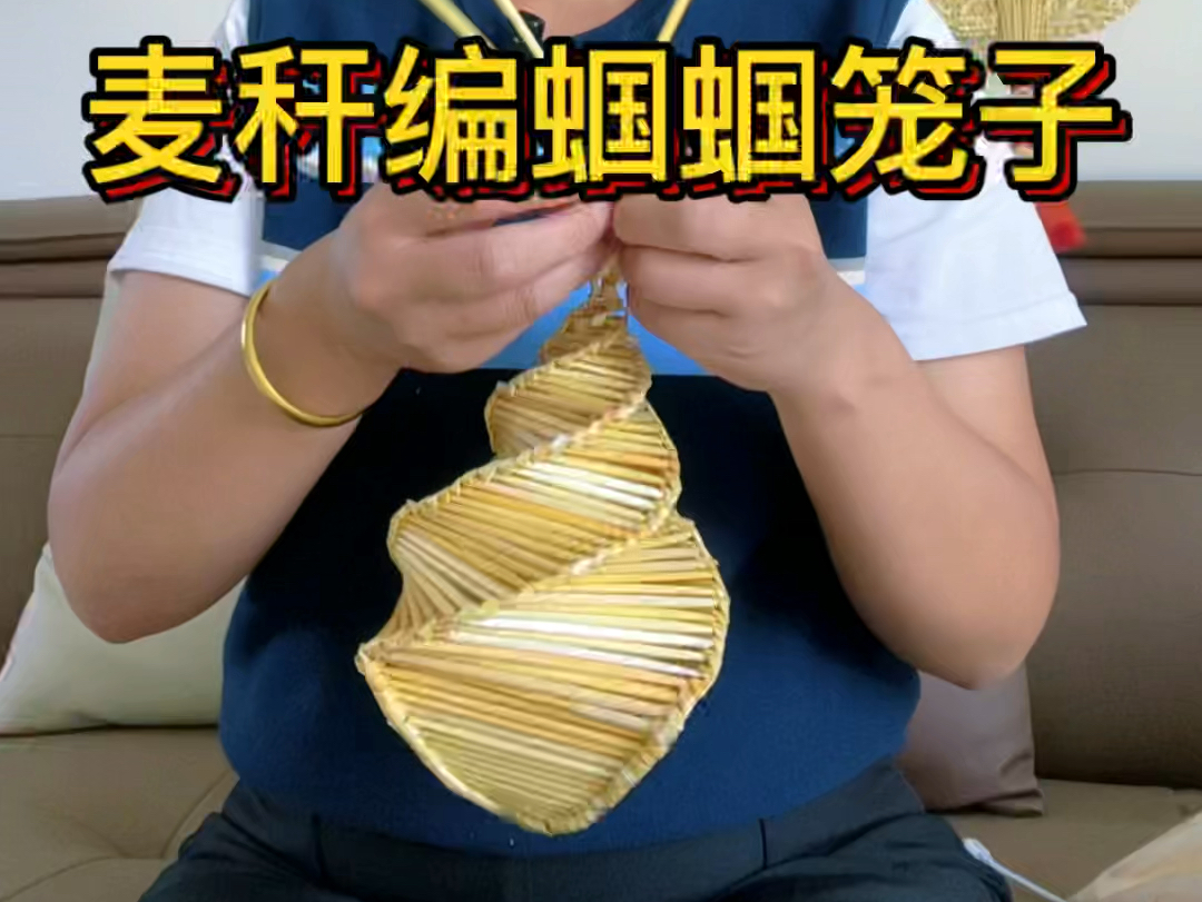 手工 麦秆编的蝈蝈笼子是我们童年最高端的玩具