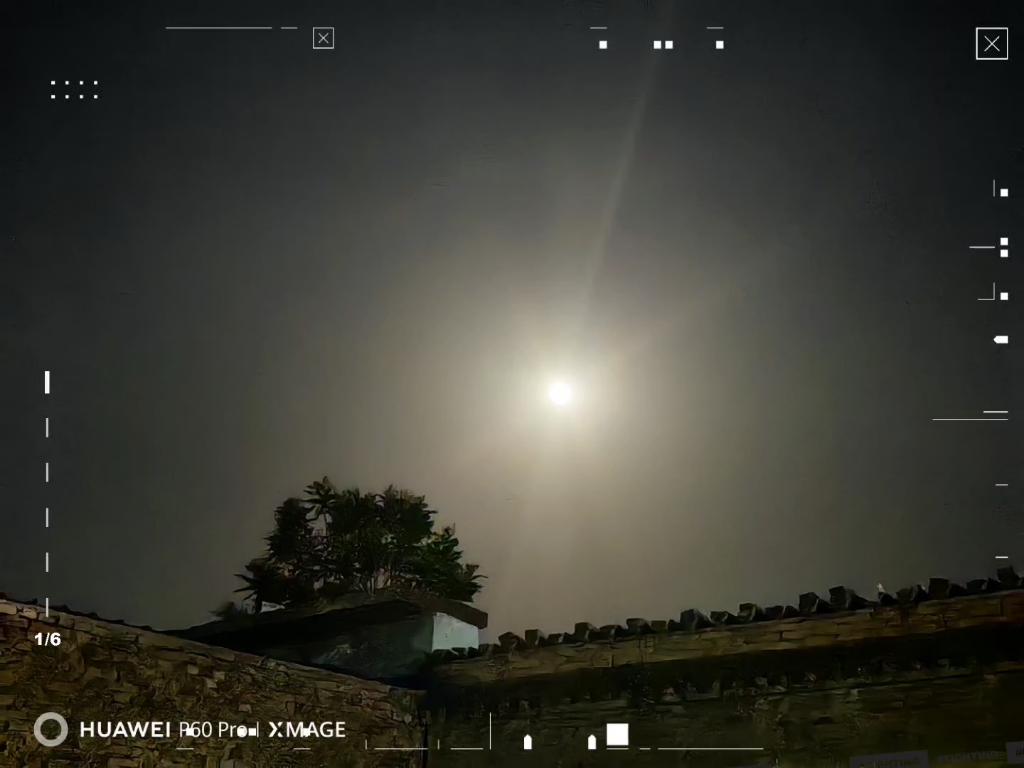 华为p60pro原相机放大100倍的月亮,第一次感受到科技的震撼.
