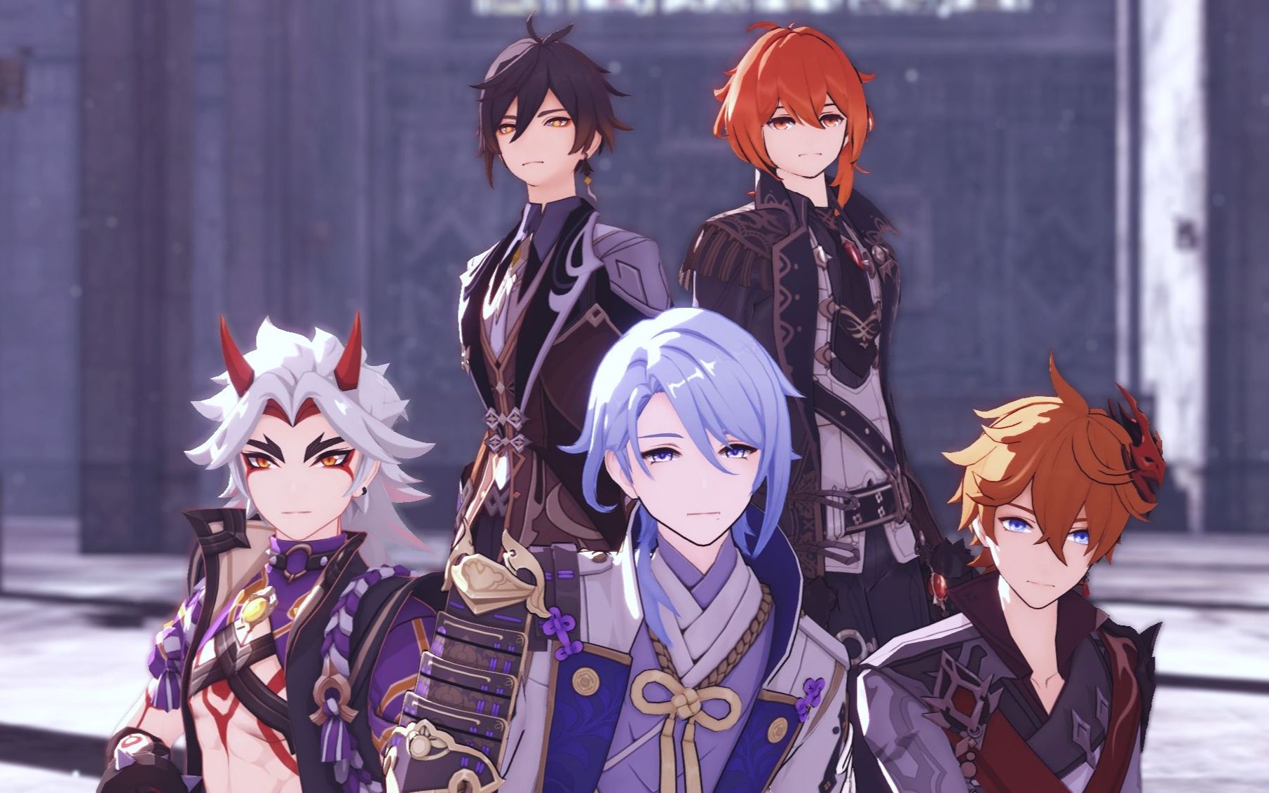 【原神mmd】提 瓦 特 五 星 成 男 团 [rock with you]_哔哩哔哩_bili