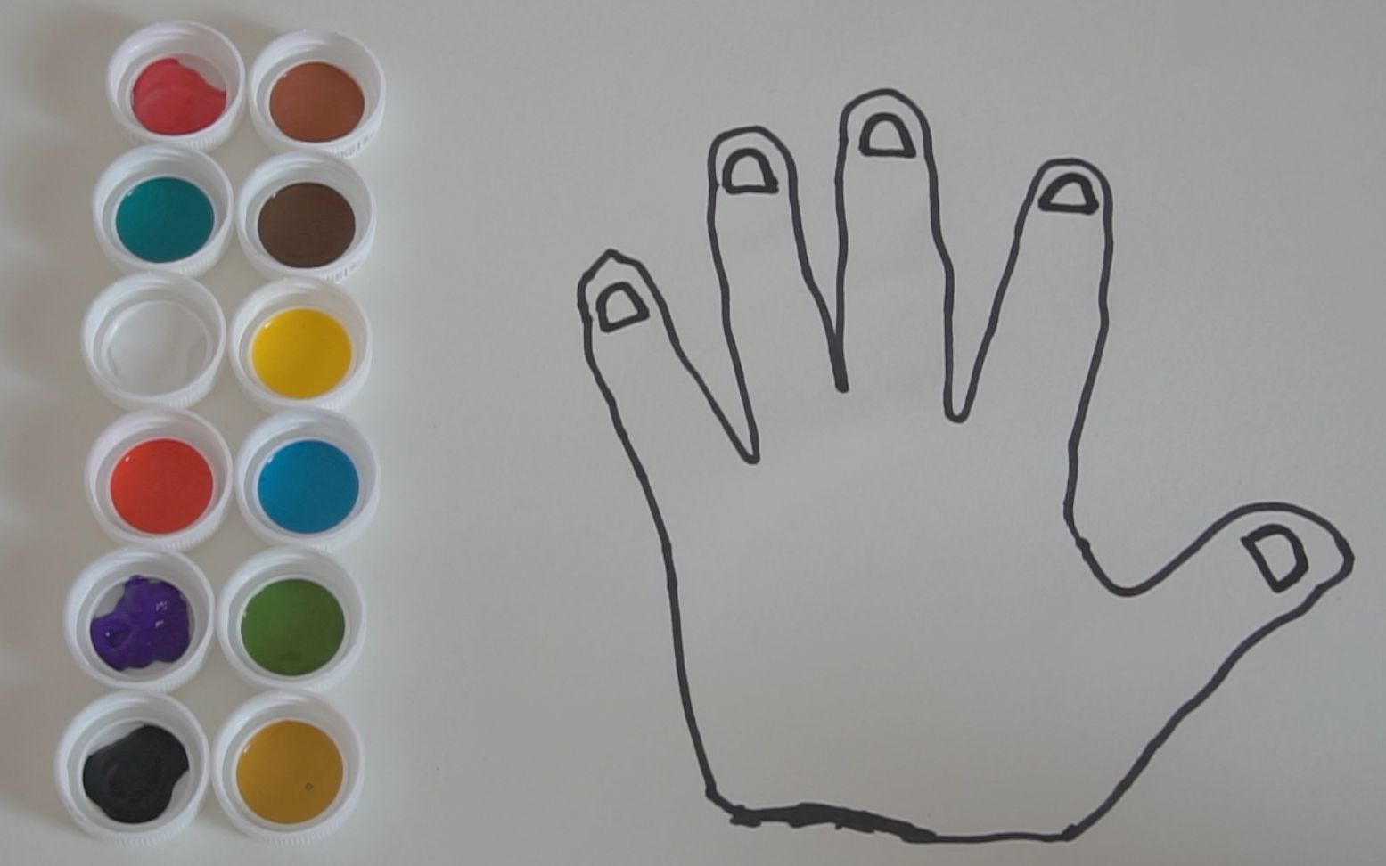 儿童彩绘 绘画 认识颜色 学画彩虹手掌