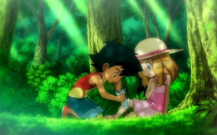 精灵宝可梦 小智和瑟蕾娜(莎莉娜)发糖了