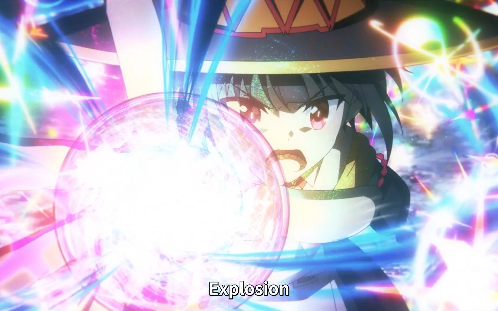 惠惠完成了自己的梦想,成功释放爆裂魔法!【为美好的世界献上爆炎!】