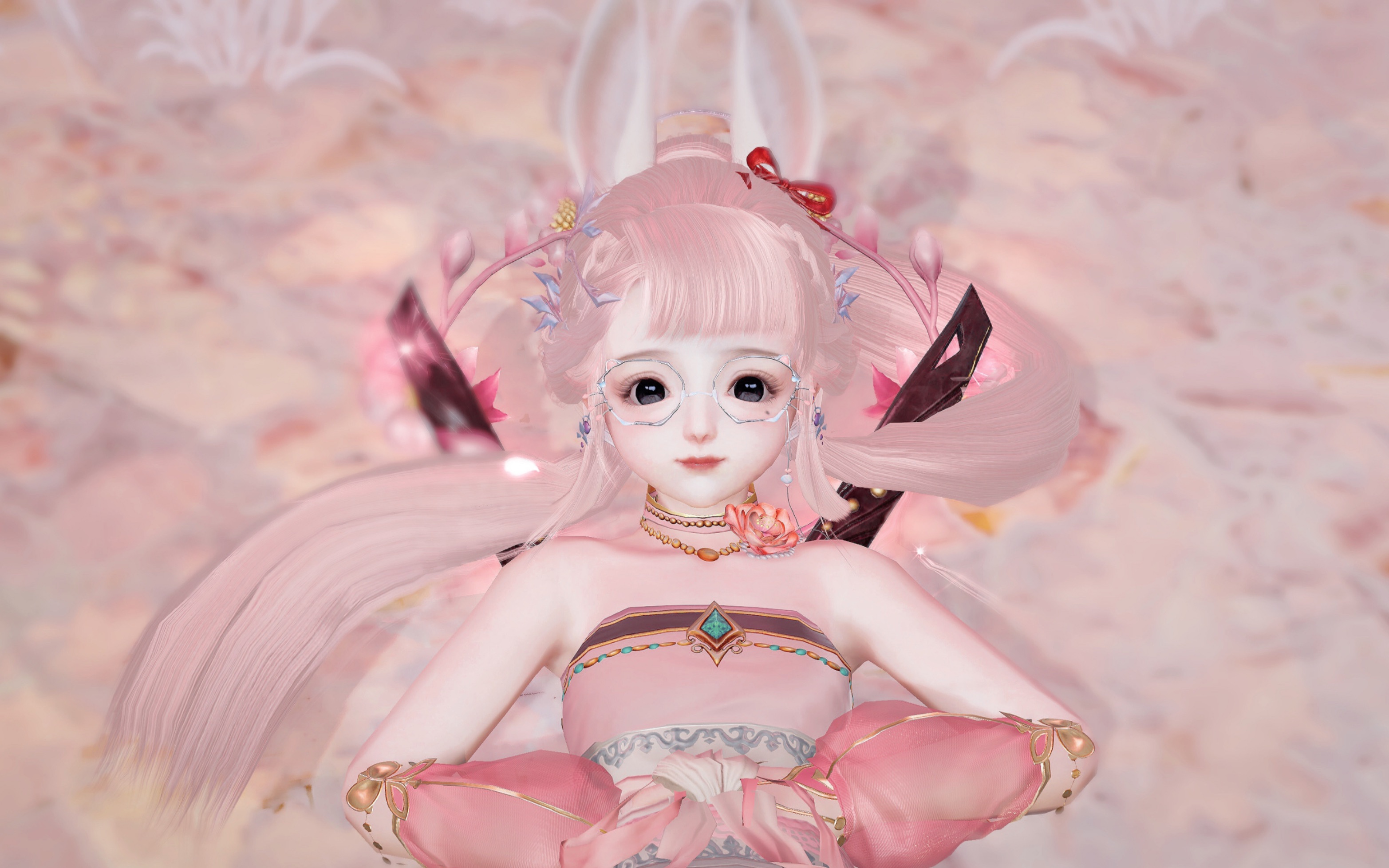 【剑网3】秀萝兔子耳朵·兔之巧·百伶实装展示