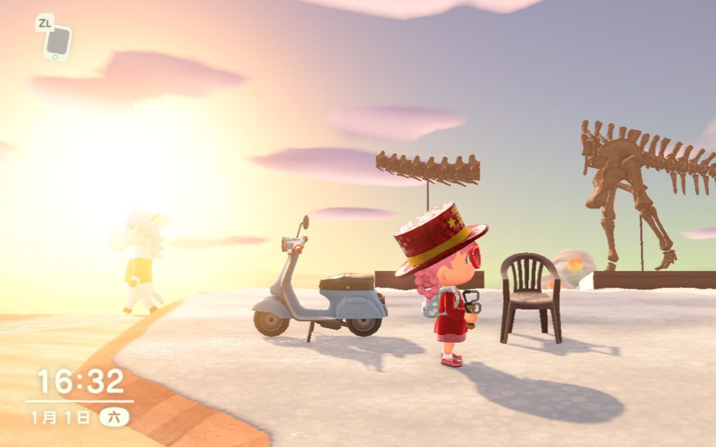 动森日落黄昏配上朱黎这大概就是天使降临吧