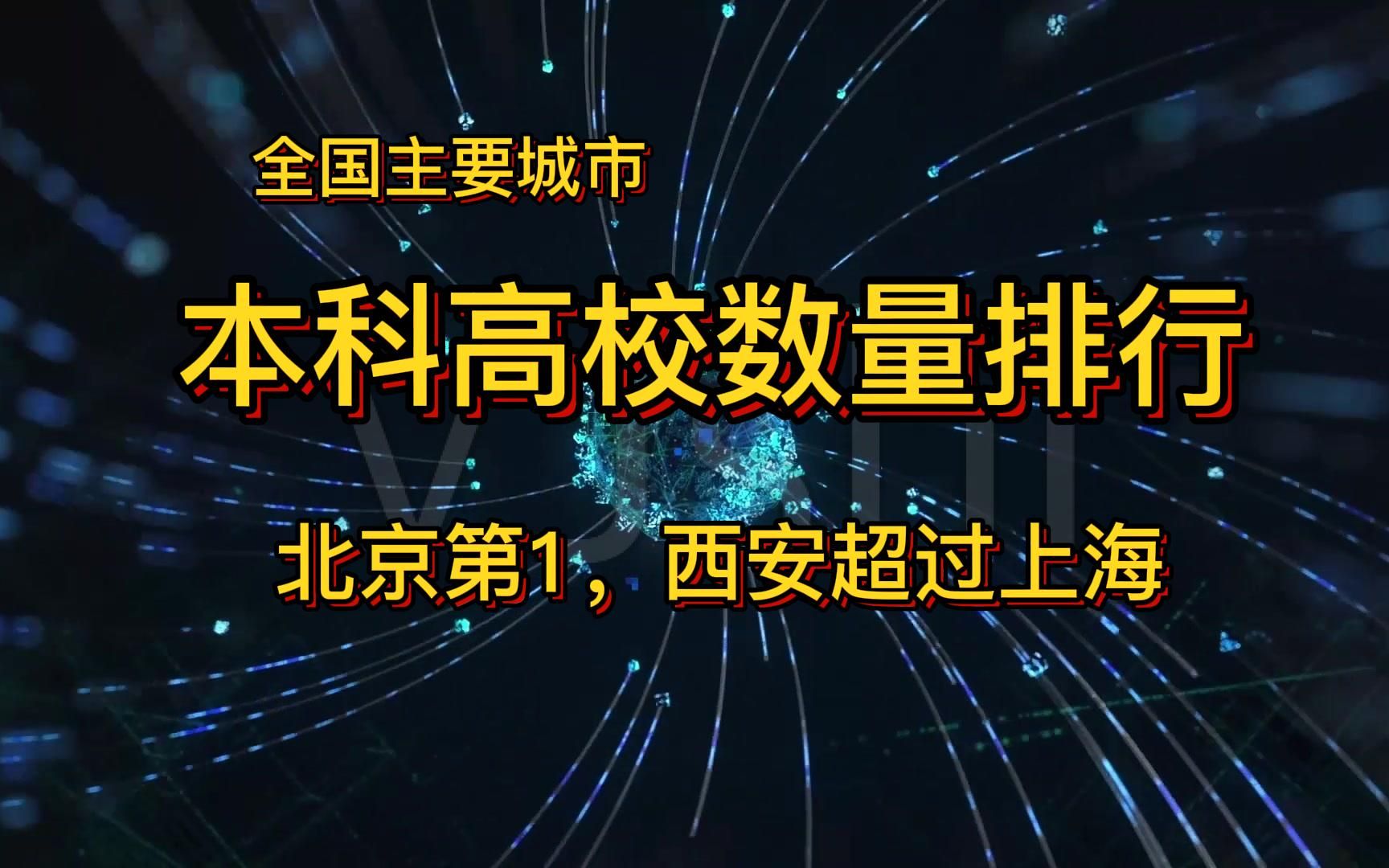 主要城市本科高校代表及数量排行榜,北京第1,西安超过上海,第二没人知道哔哩哔哩bilibili