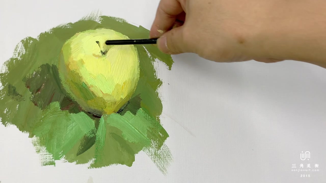 【三角美术】色彩静物单体系列——黄苹果