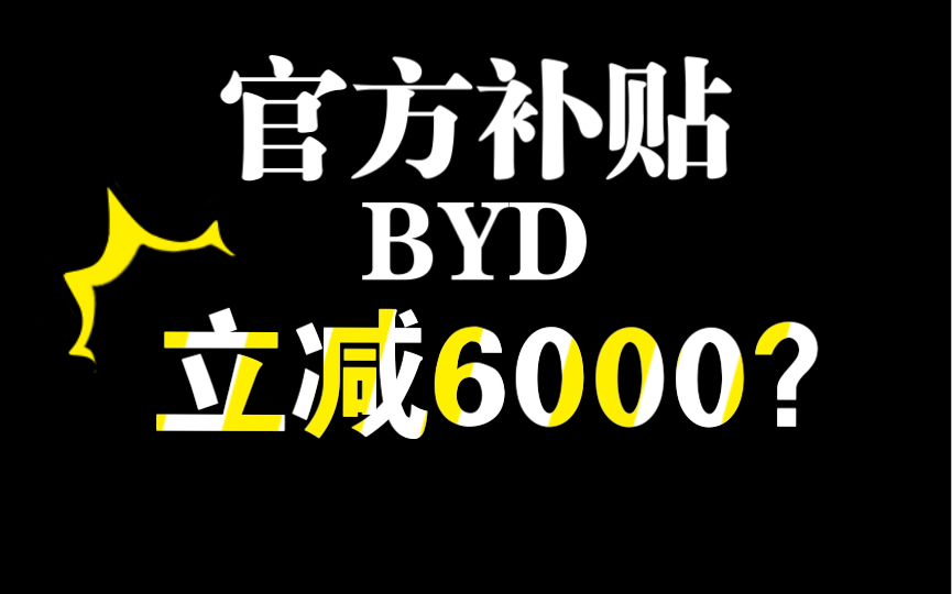 官方补贴,比亚迪等品牌补贴最高6000,北京地区B友速来哔哩哔哩bilibili