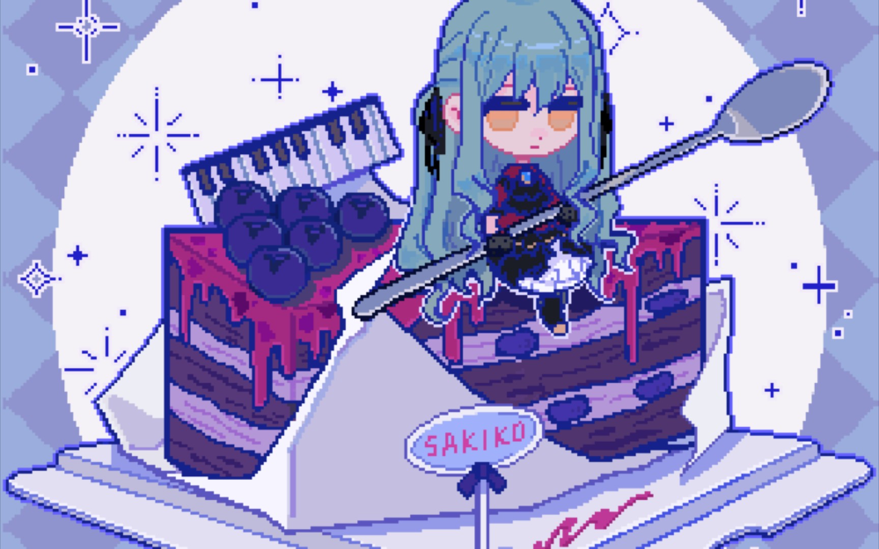 【像素画】blue dream