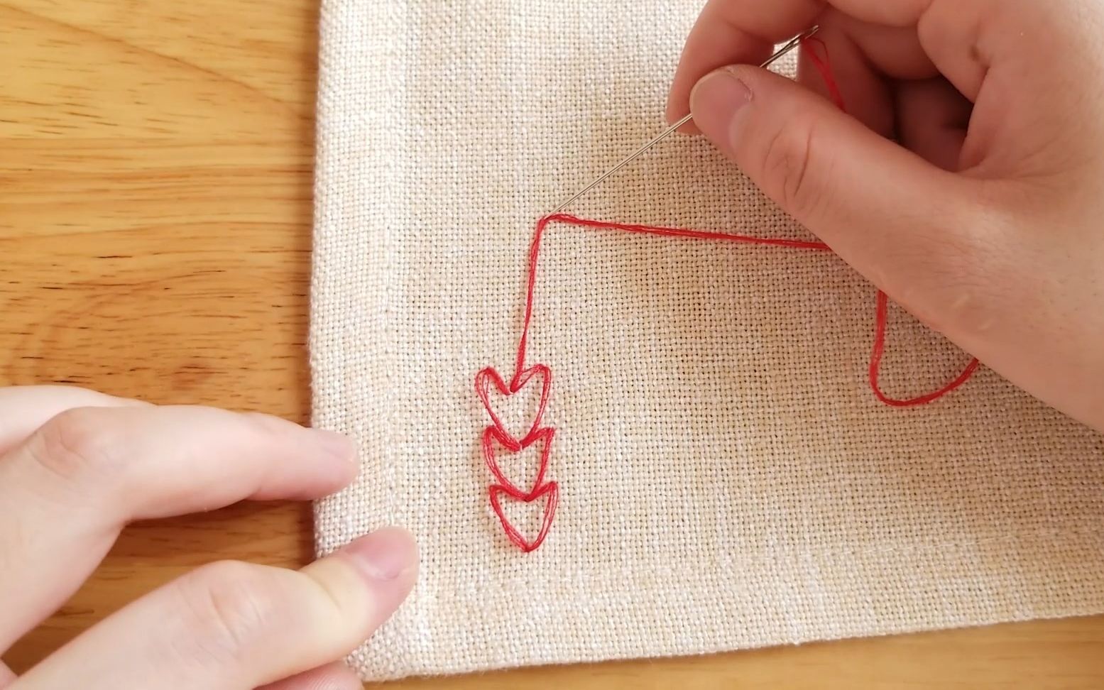 【刺绣】简单可爱的心形绣法,缝缝补补也好看_哔哩哔哩_bilibili