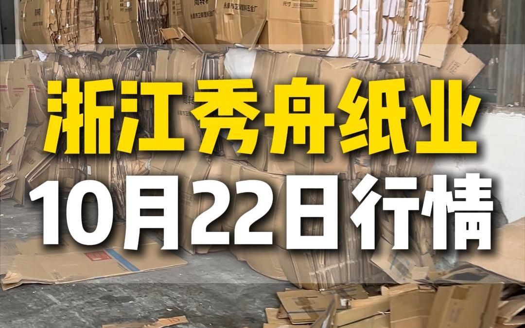 10月22日浙江嘉兴秀舟纸业今日行情参考哔哩哔哩bilibili