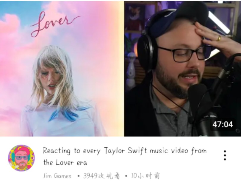 jim games reacting to every taylor swift music video from the