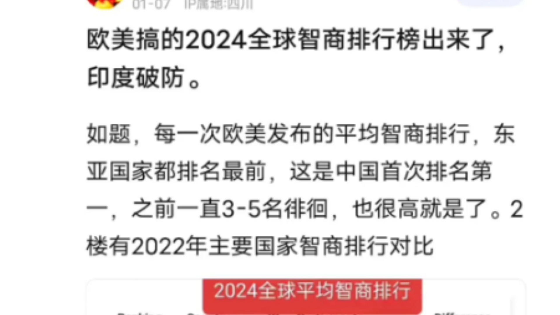 欧美搞个智商排行榜,印度人各种破防𐟘‚哔哩哔哩bilibili