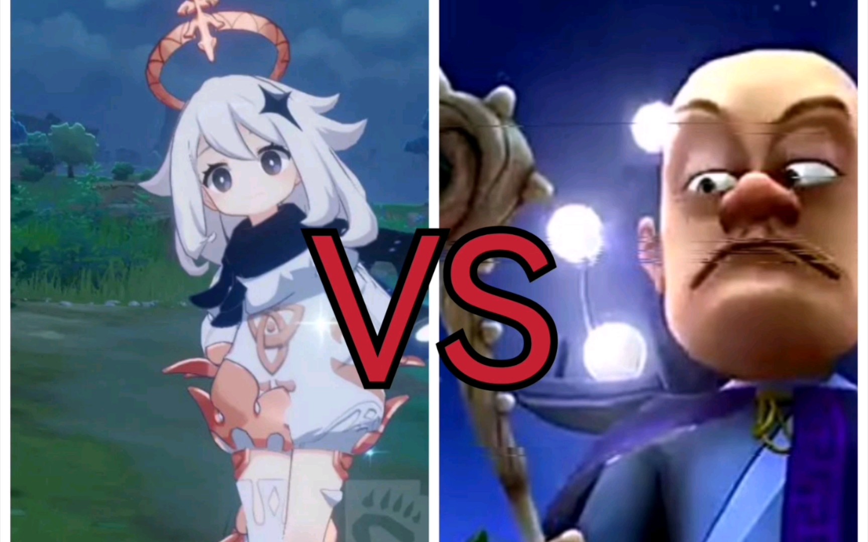 颜值对比之小派蒙vs天神强哥,比颜值的话小派蒙能赢吗?