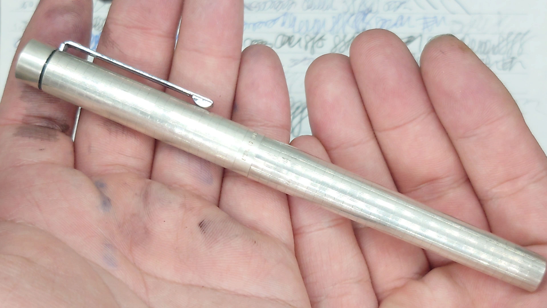 美国 犀飞利 塔格 1004 纯银格子纹 14k xf尖 墨囊/旋转上墨器上墨