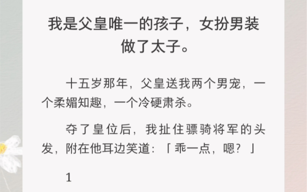 我是父皇唯一的孩子,女扮男装做了太子……《太子的他》古言短篇小说哔哩哔哩bilibili