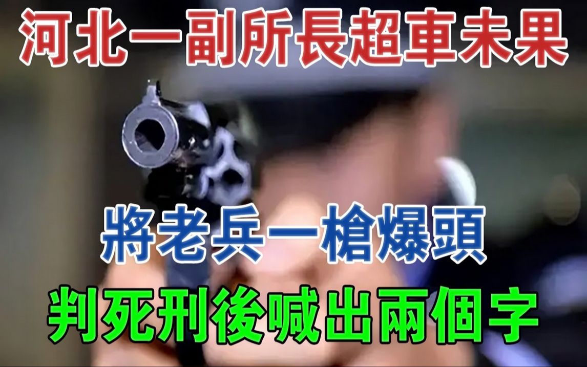 河北一副所长超车未果,将老兵一枪爆头,判死刑后喊出两个字#大案纪实#刑事案件#案件解说哔哩哔哩bilibili