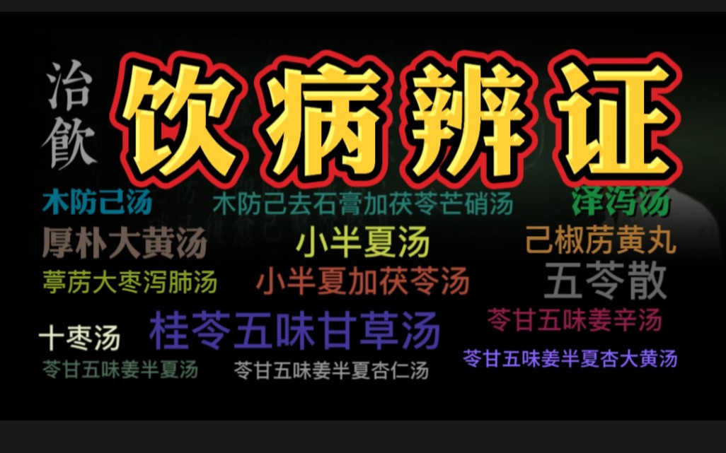 饮病辨证,治饮经方汇集哔哩哔哩bilibili