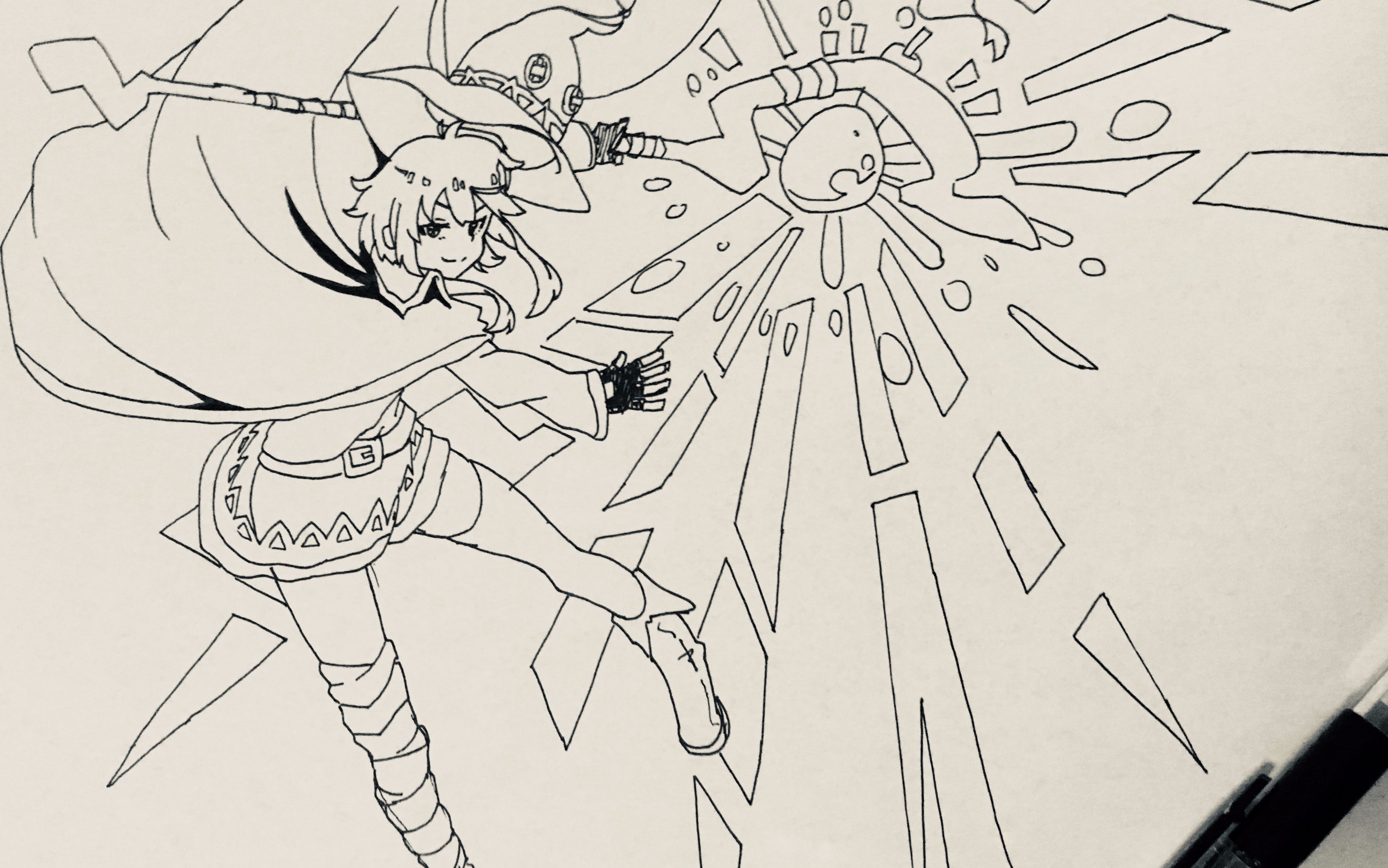 【手绘】惠惠 explosions!慢动作录制毁一生 皓际的日常练习线稿