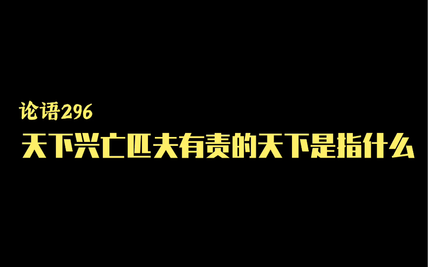 论语296丨天下兴亡匹夫有责的天下是指什么哔哩哔哩bilibili