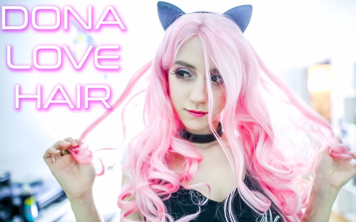 lanaraindonalovehair粉色波浪前蕾丝假发试戴