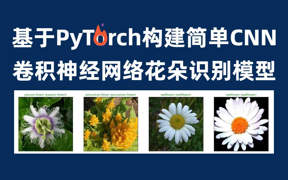 怎么在PyTorch中构建一个简单的卷积神经网络模型?以MNIST为例,构建花朵识别模型项目实战!哔哩哔哩bilibili