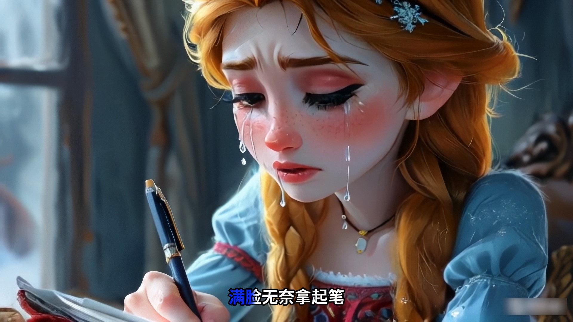 别难过了,就算是迪士尼公主那也得写暑假作业