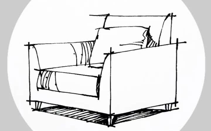 室内设计手绘线稿之单体沙发哔哩哔哩bilibili