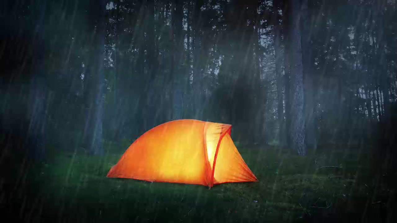 [图]雨落在帐篷上 无雷声（1小时）