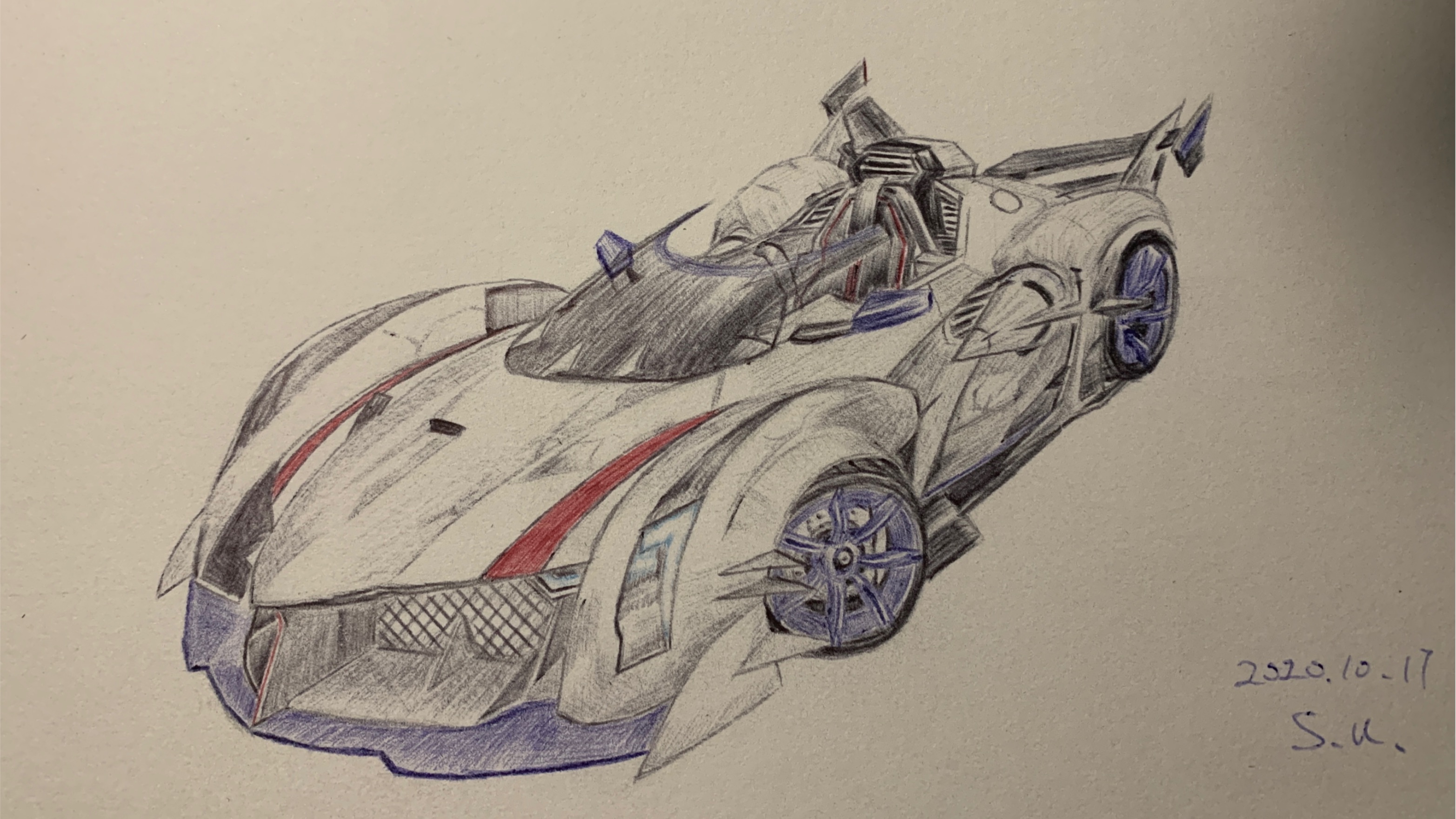 qq飞车手游性能是一时的帅是一辈子的风之痕圆珠笔手绘