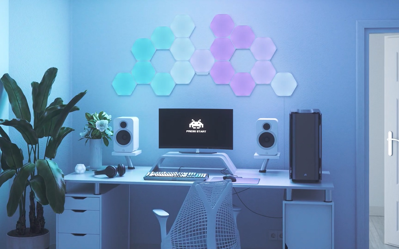 「我的宇宙」让氛围 RGB 跃然墙上 —— Nanoleaf Shapes 六角奇光板轻体验哔哩哔哩bilibili