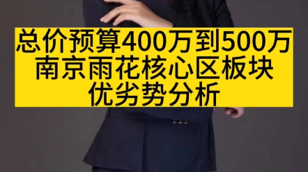 总价预算400万到500万.南京雨花核心区板块优劣势分析哔哩哔哩bilibili