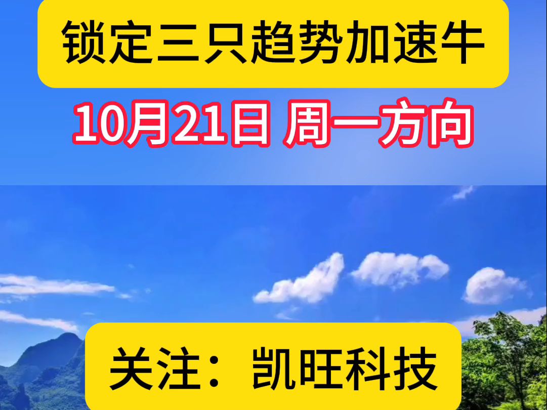 10月21日 周一科技主线,锁定这三家翻倍核心哔哩哔哩bilibili