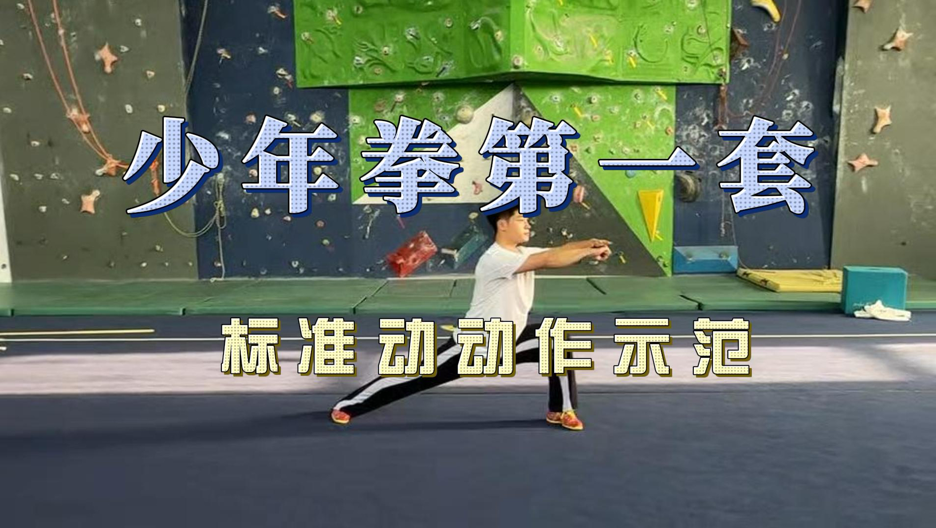 少年拳第一套标准动作完整示范，动作规范、节奏清晰，适合学生、武术初学者跟练学习。整套动作舒展大方、刚劲有力，从起势到收势完整连贯，新手也能轻松看懂。
