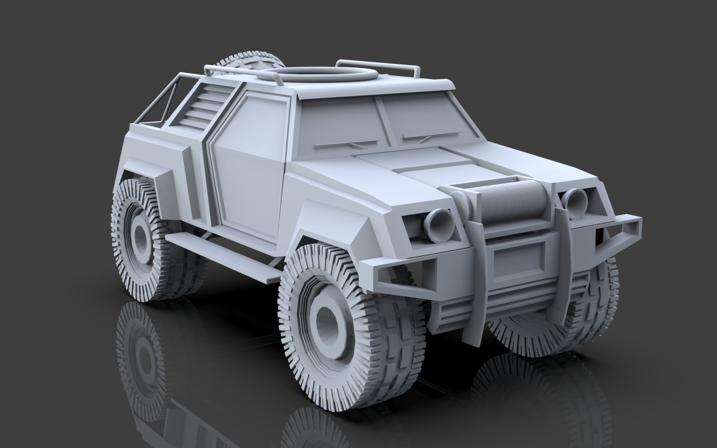 3dmax建模教程,越野车载具模型制作教学,结构比例分析与布线技巧讲解