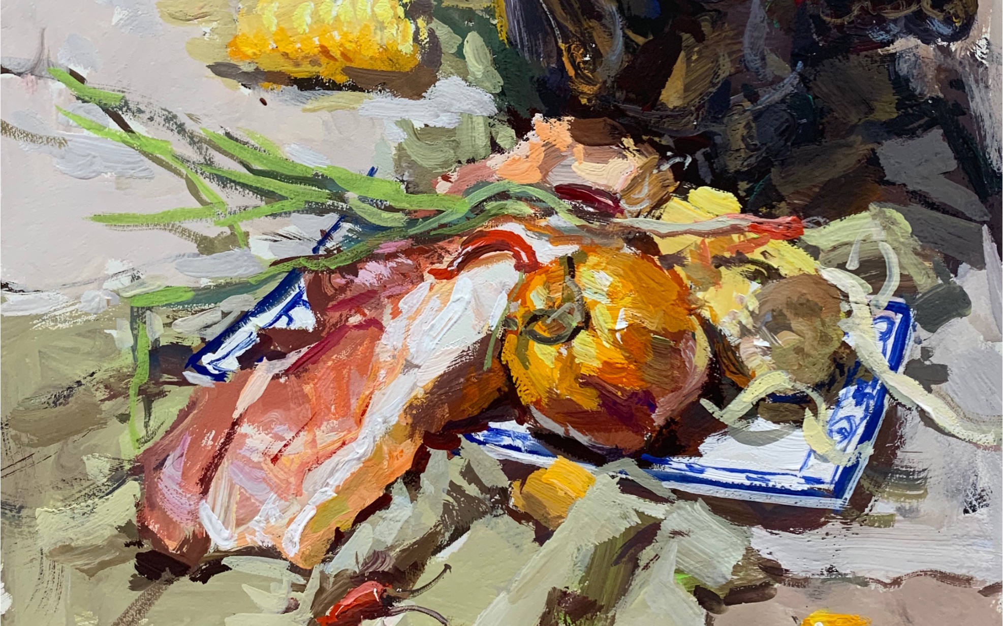 有肉的静物— 水粉画如何深入