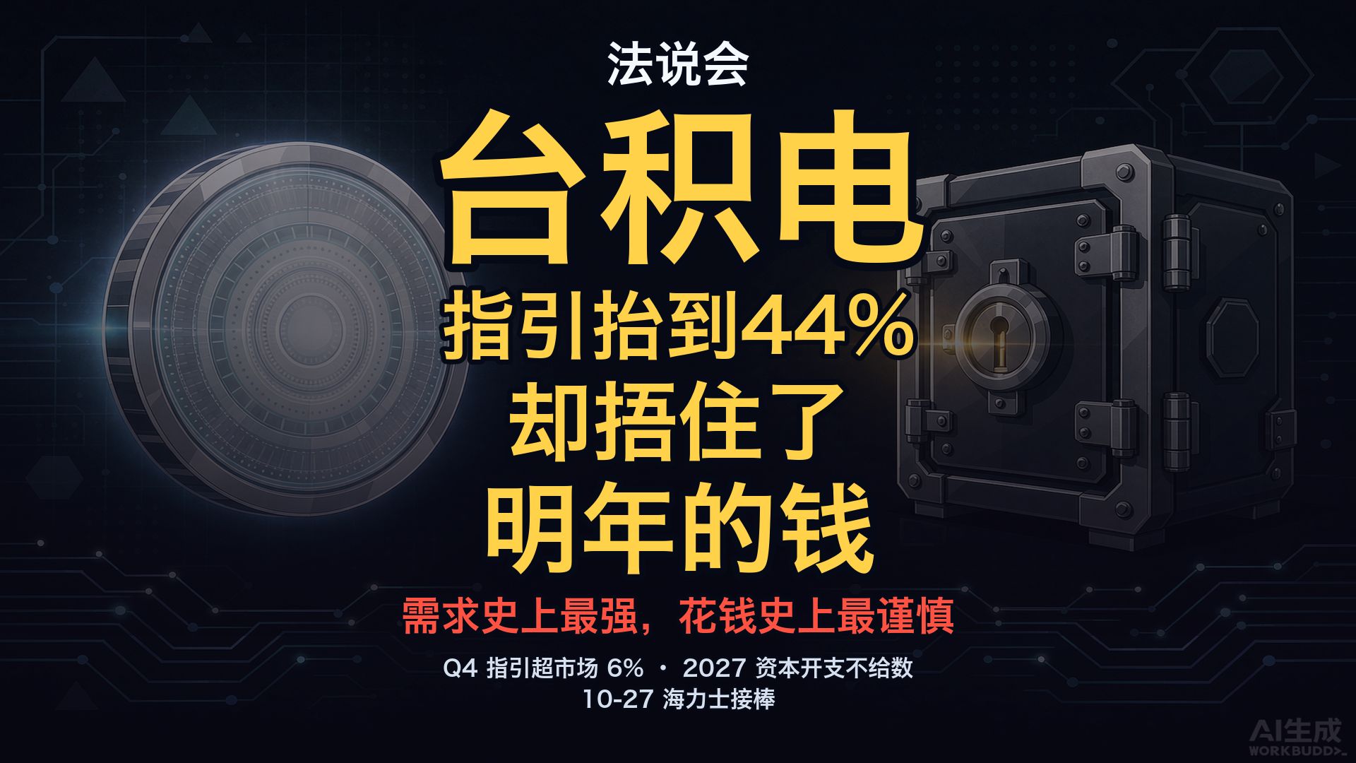 台积电指引抬到44%，却捂住了明年的钱：三行字拆给你看