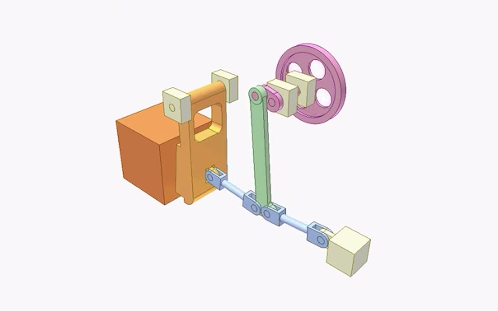 三维运动仿真:实现开合功能的的曲柄机构