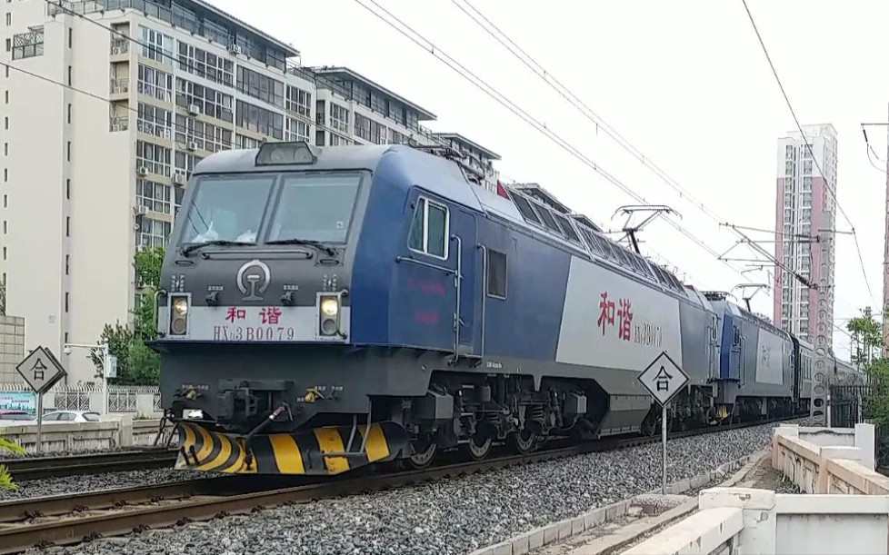 京局津段hxd3b-0079 京局津段hxd3c-0395牵引k1621次即将到达天津站